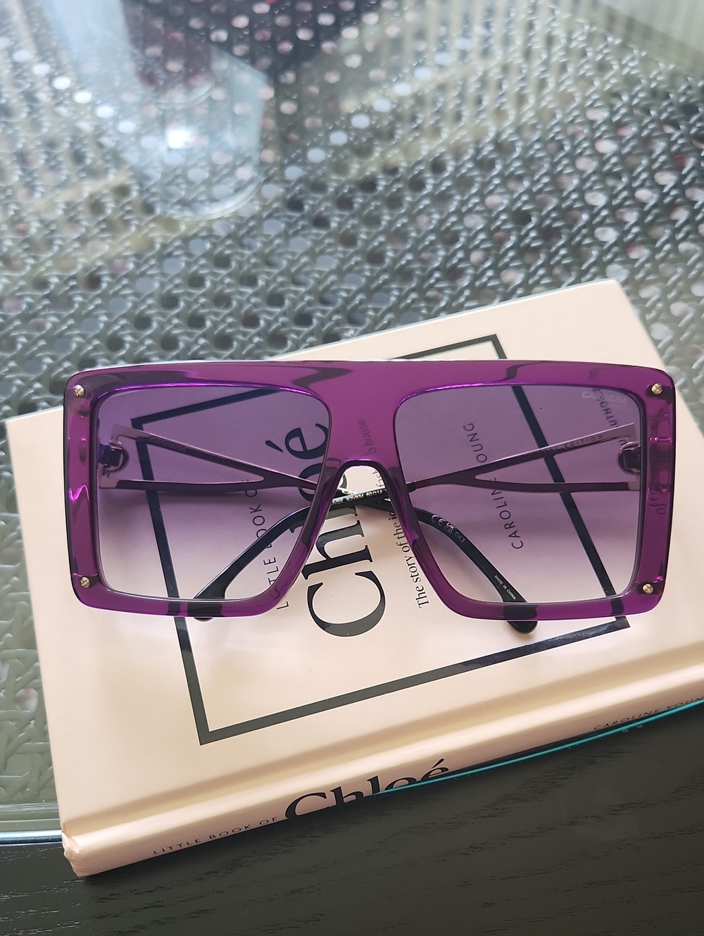 Carrera Purple Oversized Square Sunglasses